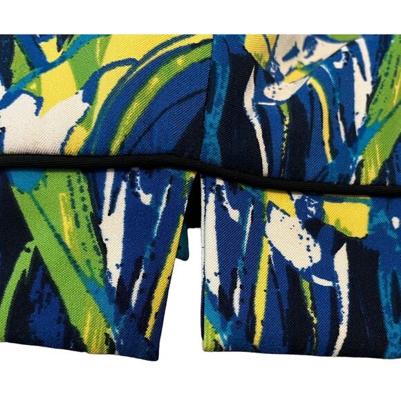 LAVENDER & HONEY 3/4 SLV OPEN-FRONT BLAZER/JACKET, WOMENS, 3X, BLUE YELLOW WHITE - Picture 8 of 12